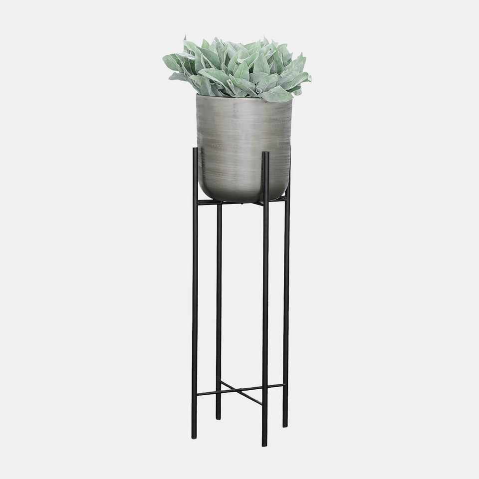 Metal Planters On Stand (Set of 3)