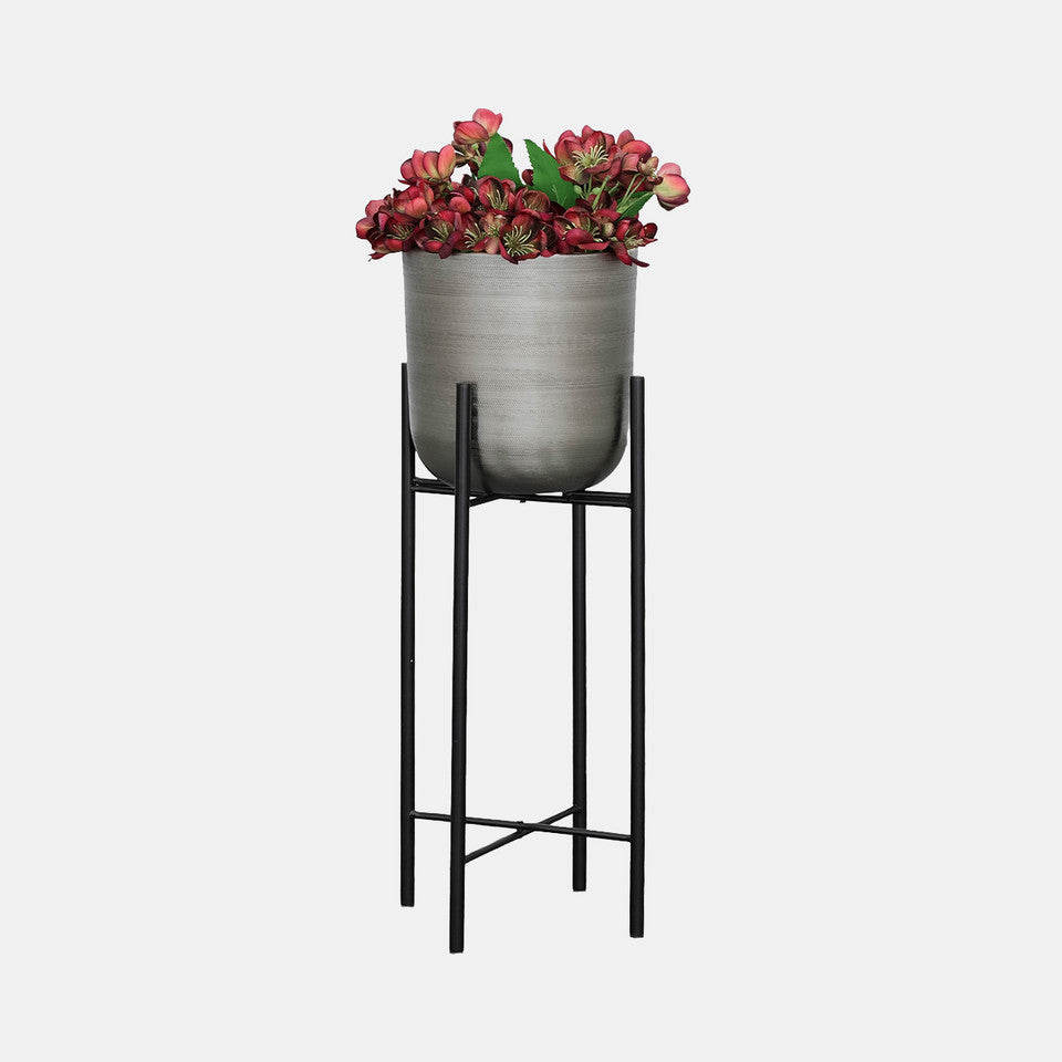 Metal Planters On Stand (Set of 3)