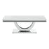 Adabella U-base Rectangle Coffee Table White and Chrome