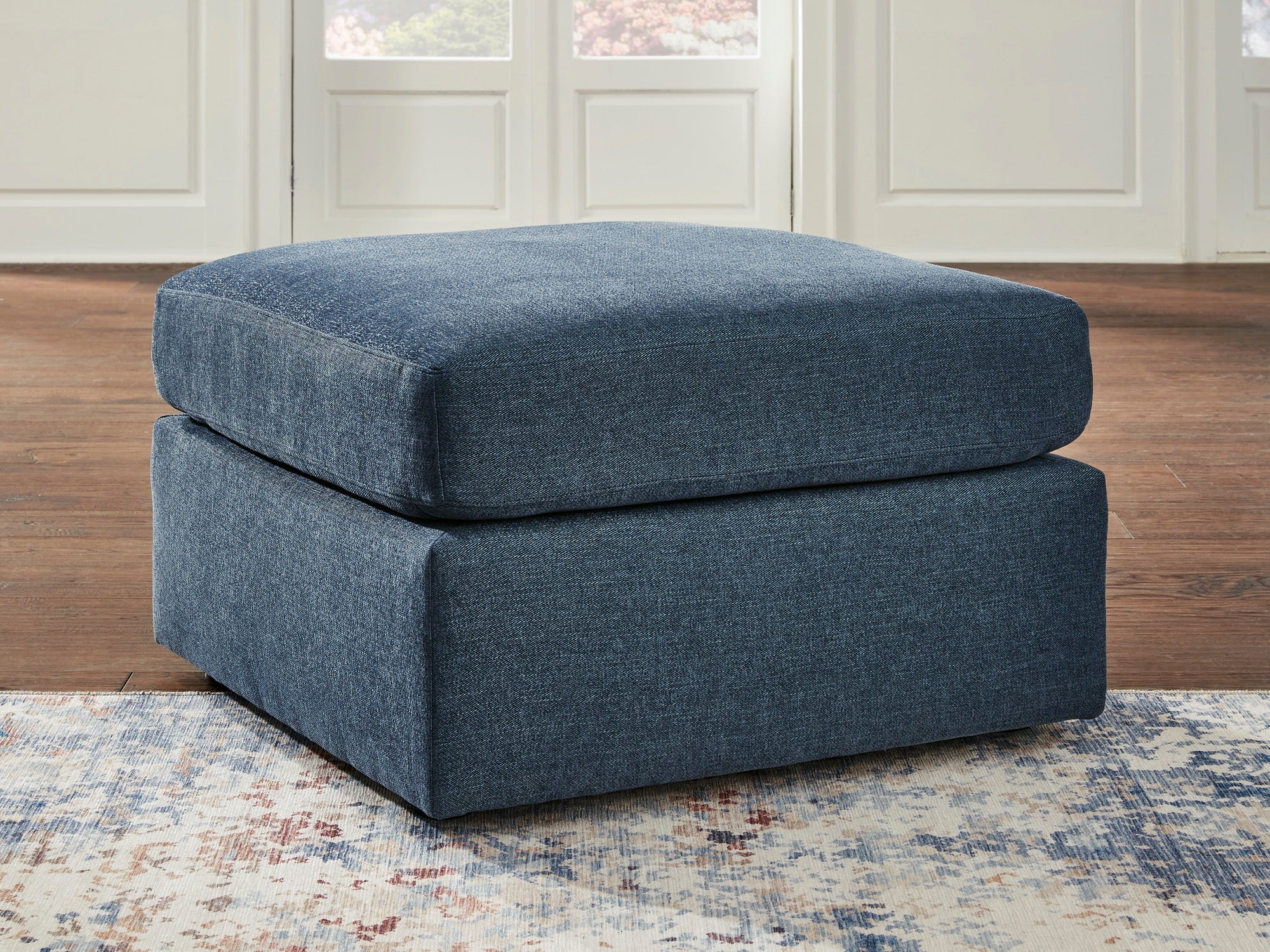 Kennedy Blue Ottoman