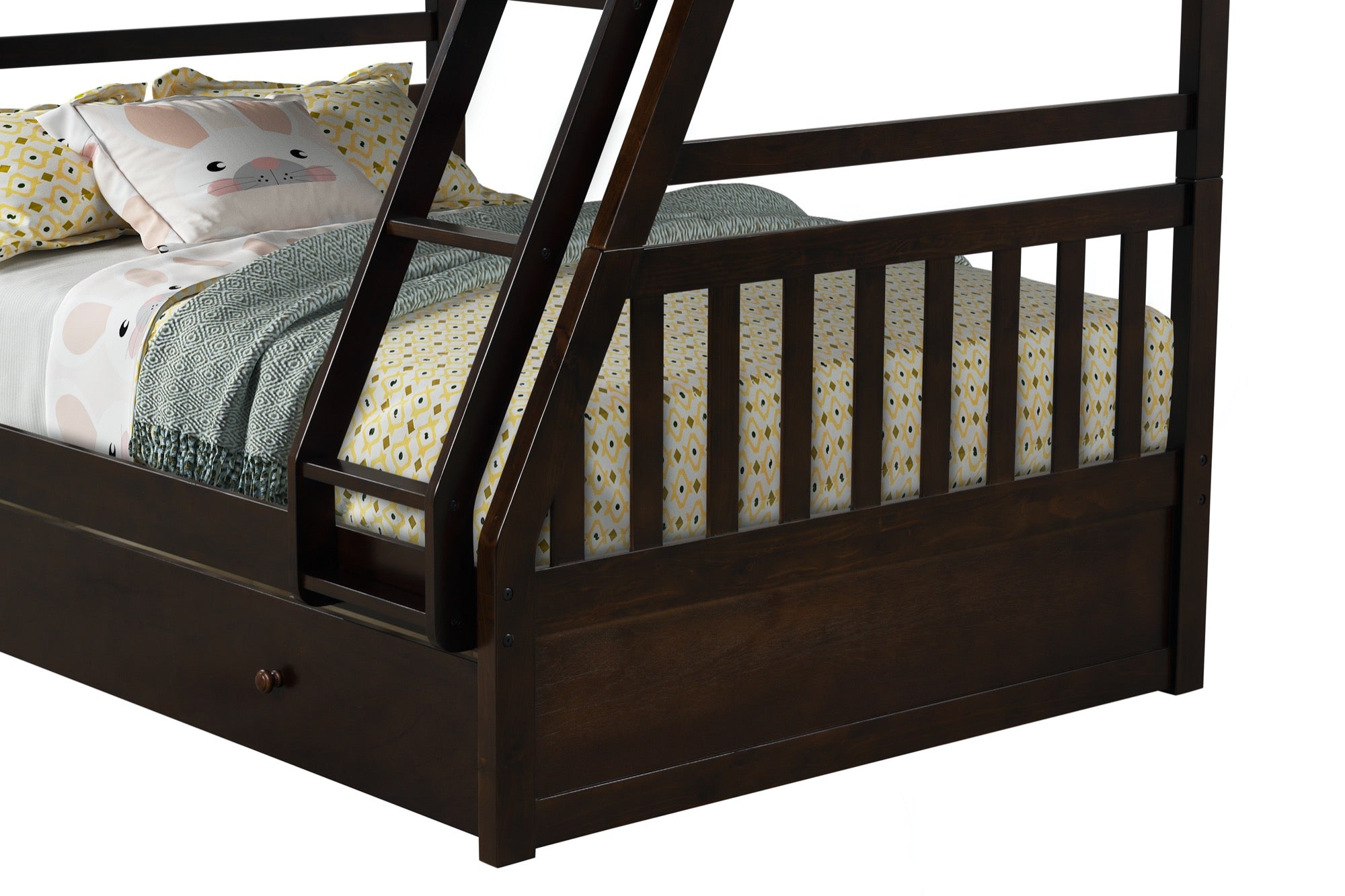 Lisbon Twin over Full Bunk Bed with Mattress Trundle