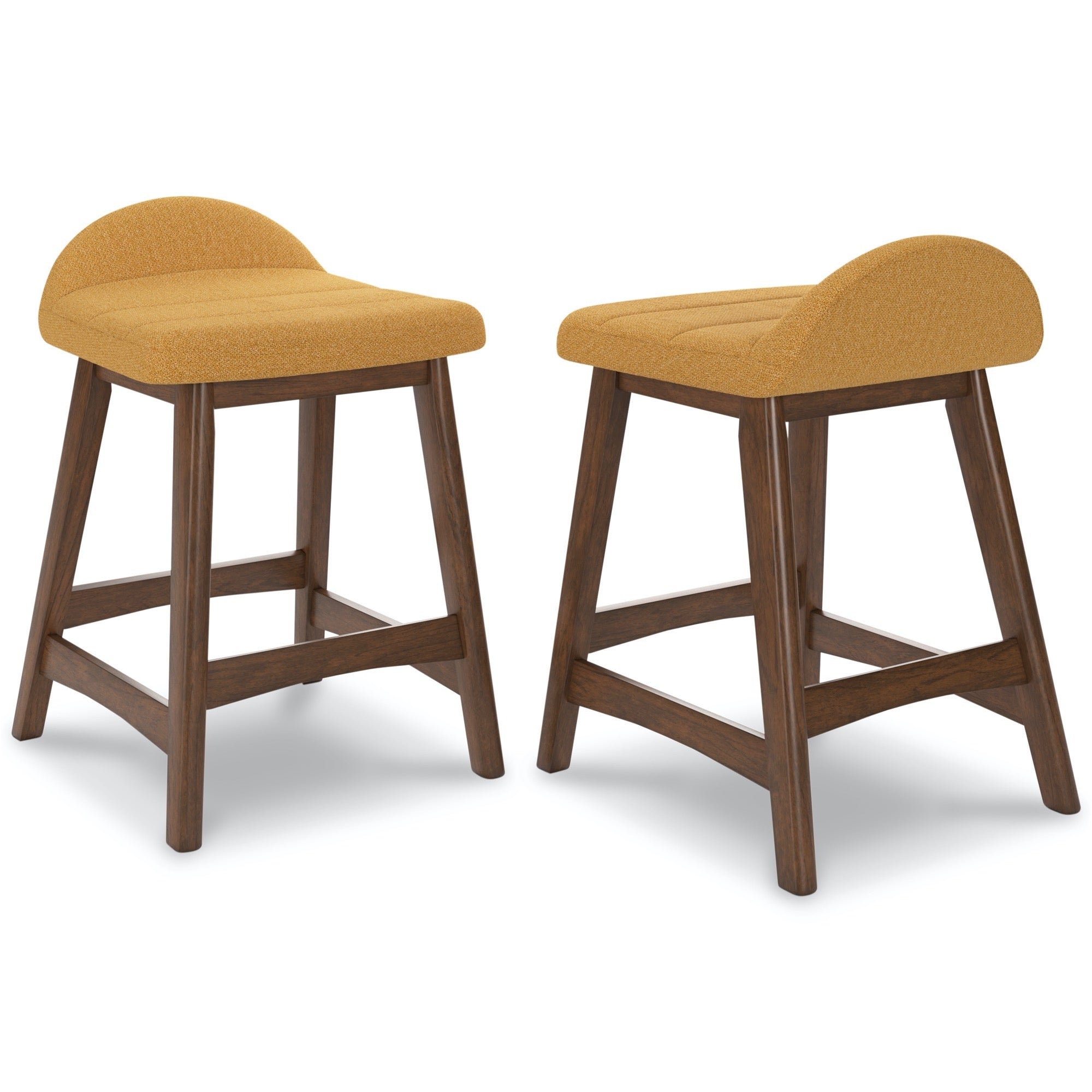 Lyncott Mustard Counter Height Bar Stool (Set of 2)