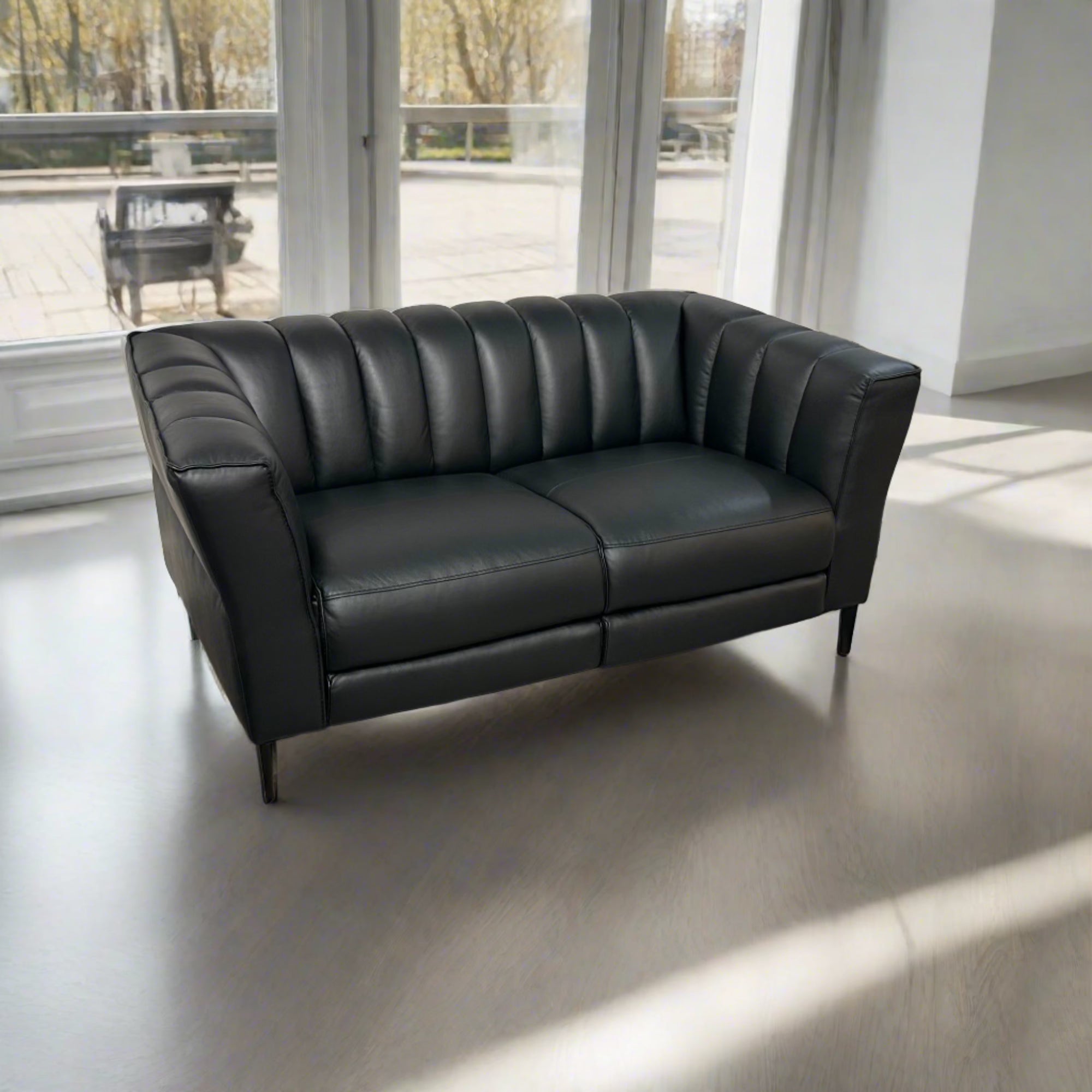 Atollo Black Power Reclining Loveseat