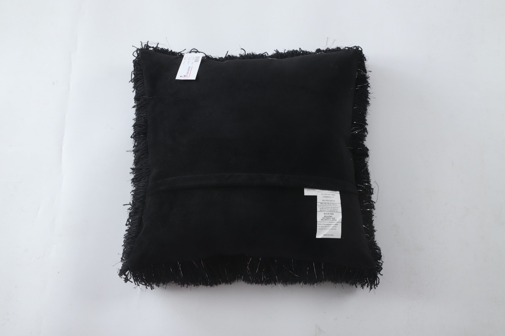 Manhattan Shag Black Pillow