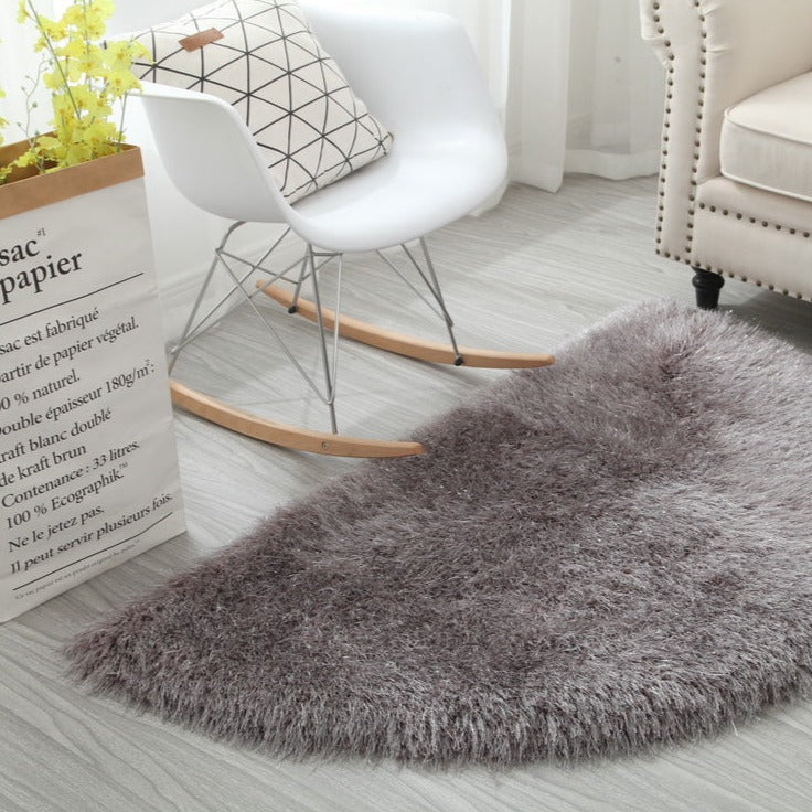 Manhattan Grey Half Moon Area Rug