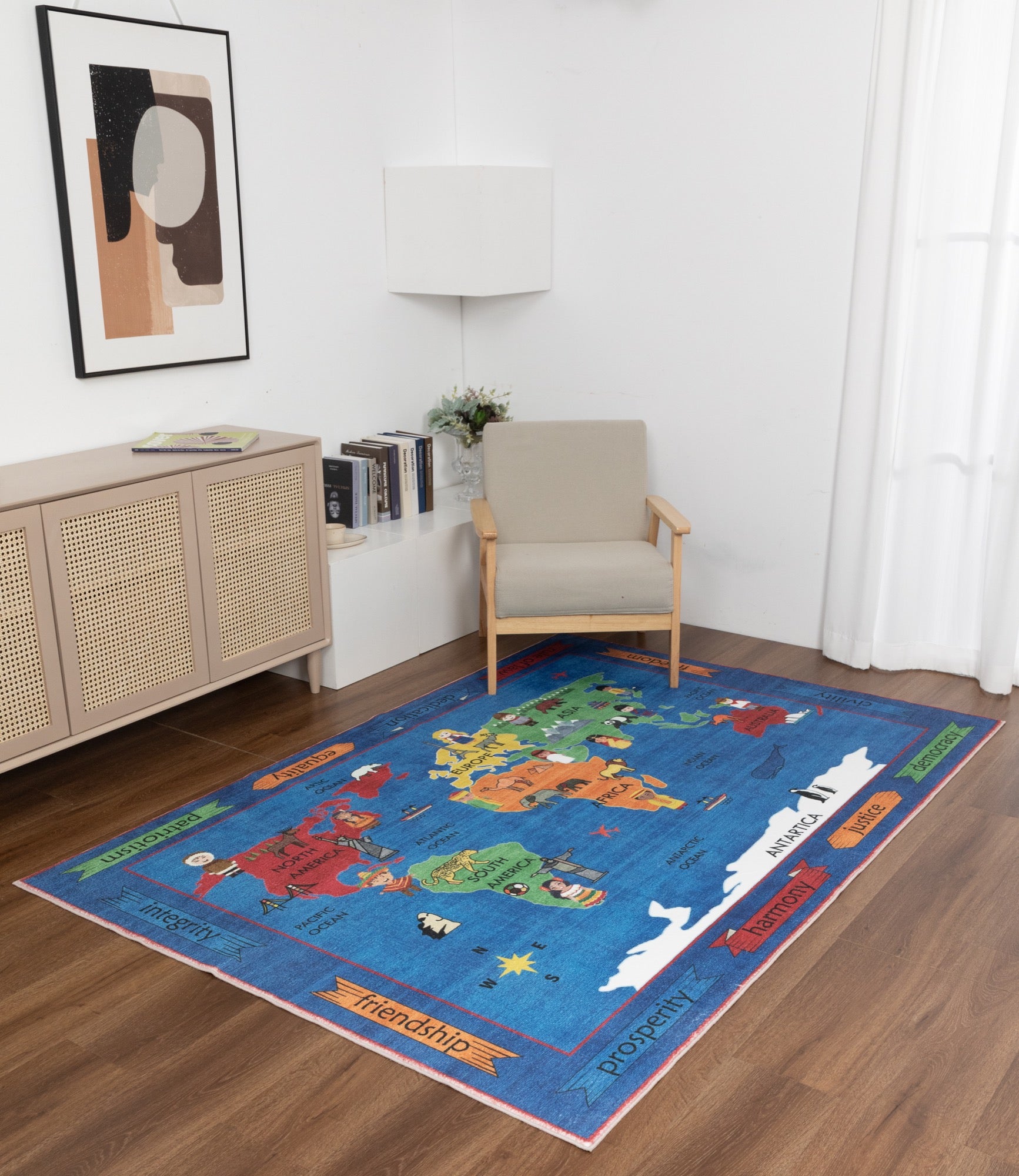 Kids Map 5x7 Area Rug