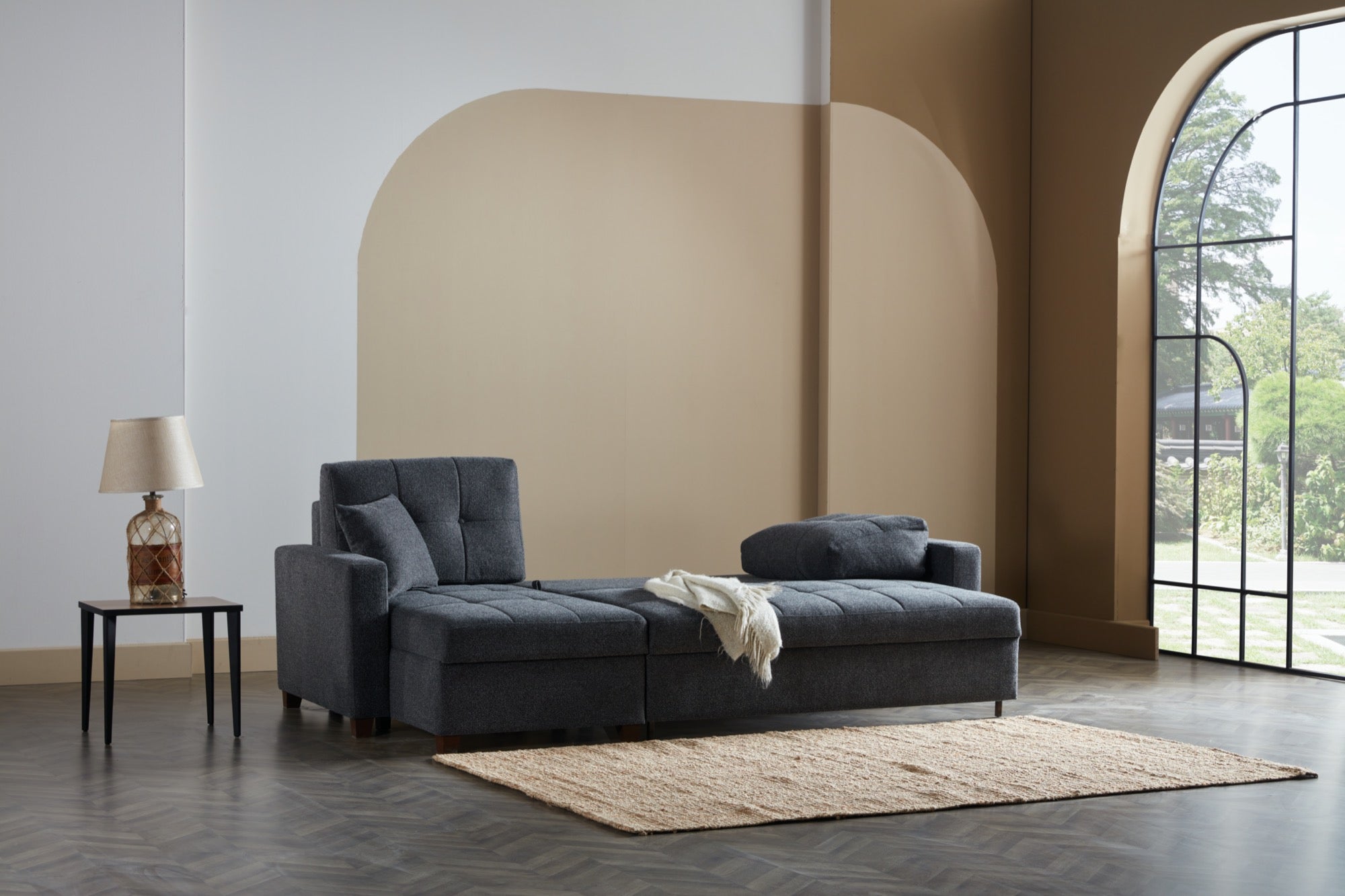 Mocca Media Sleeper Sectional