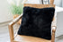 Faux Rabbit Fur Black Pillow