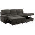 Tessaro Charcoal Sleeper Sectional w/ Popup Storage Chaise