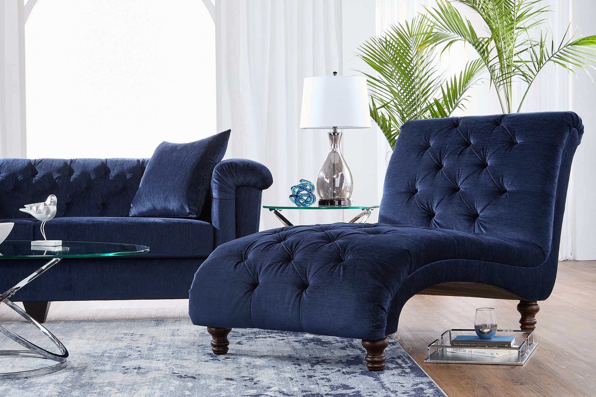 Lush Navy Chaise