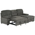 Tessaro Charcoal Sleeper Sectional w/ Popup Storage Chaise