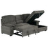 Tessaro Charcoal Sleeper Sectional w/ Popup Storage Chaise