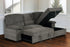 Tessaro Charcoal Sleeper Sectional w/ Popup Storage Chaise