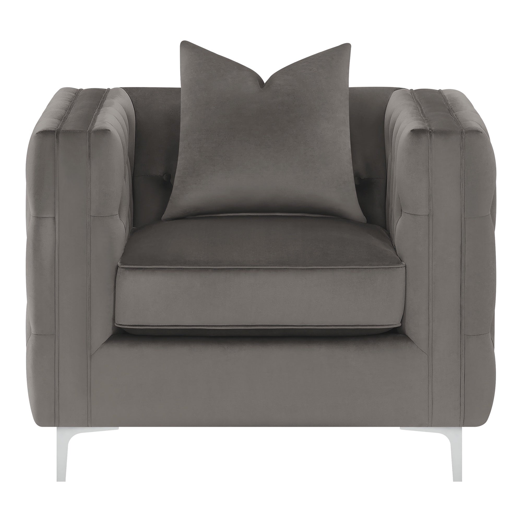 Phoebe Tufted Tuxedo Arms Chair Urban Bronze