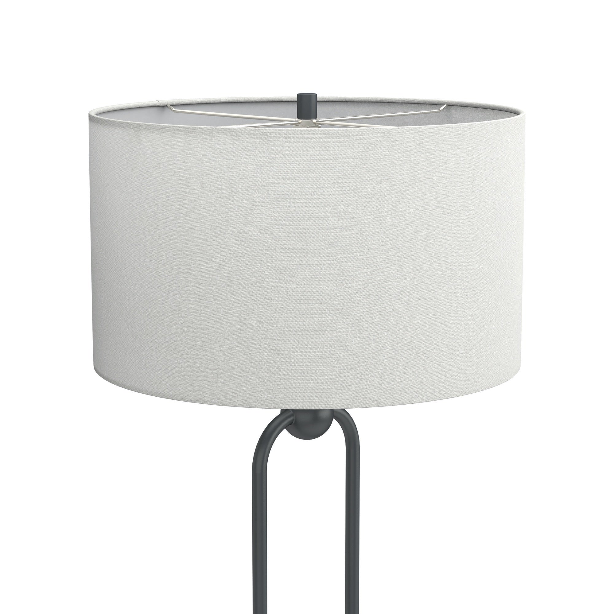 Drum Shade Floor Lamp White And Bronze