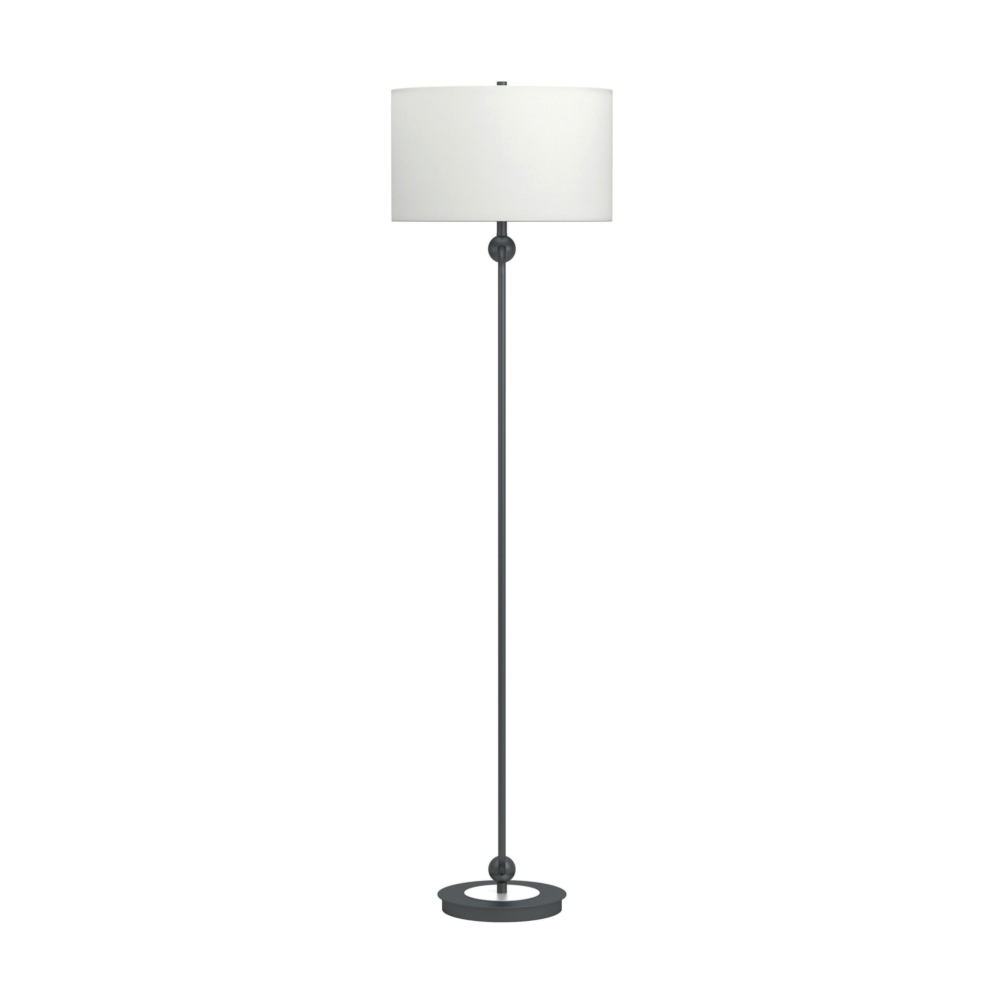 Drum Shade Floor Lamp White And Bronze