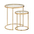 Maylin 2-Piece Round Glass Top Nesting Tables Gold