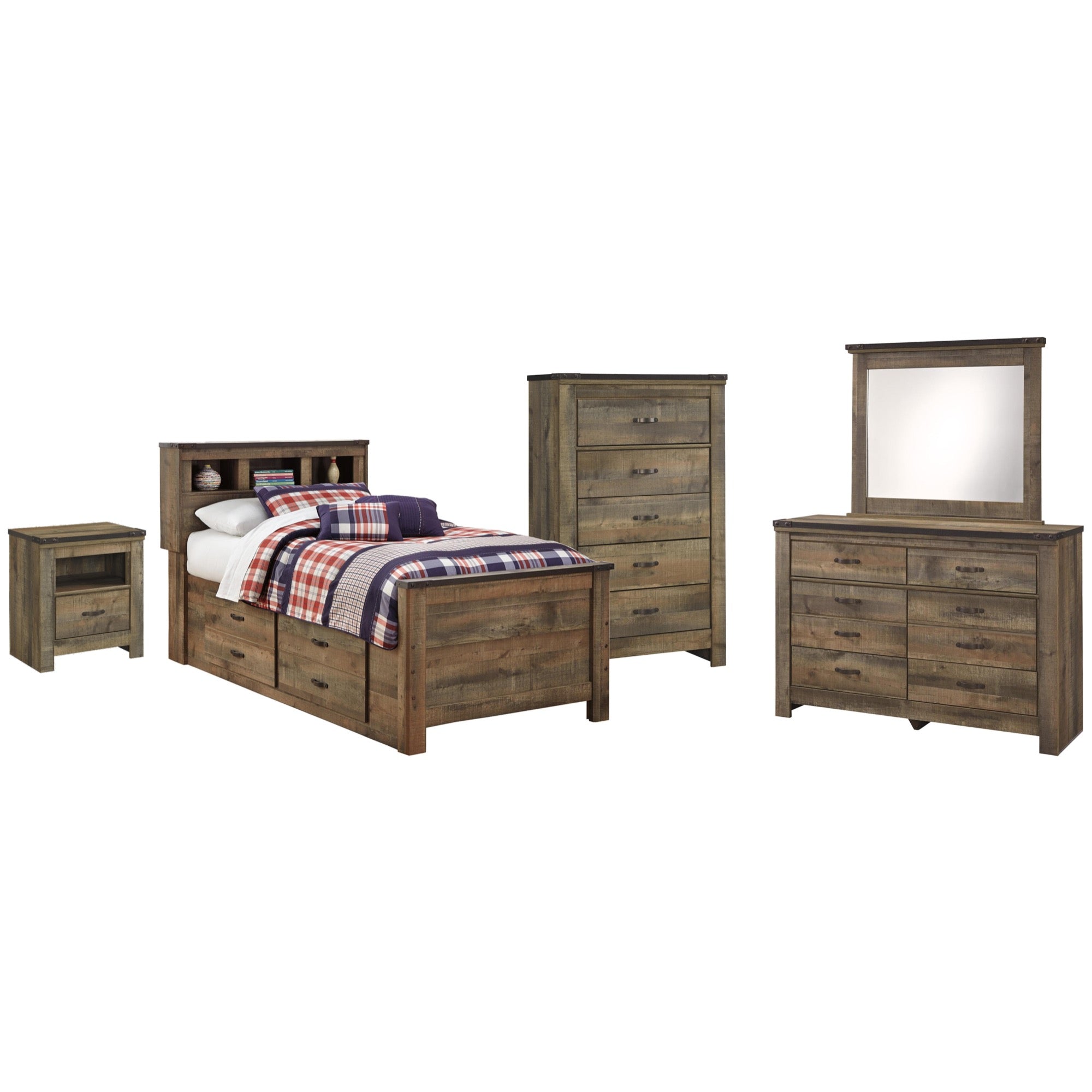 Trinell Twin Bookcase 5 Piece Bedroom Set