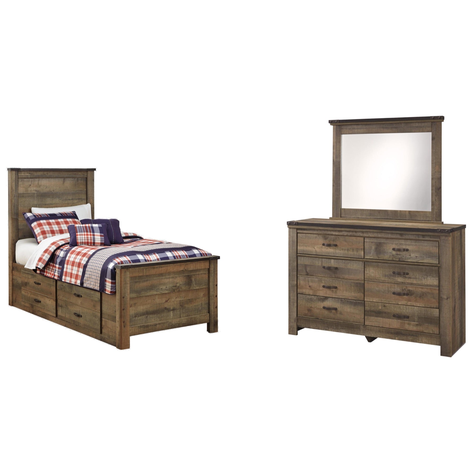 Trinell Full Panel 3 Piece Storage Bedroom Set