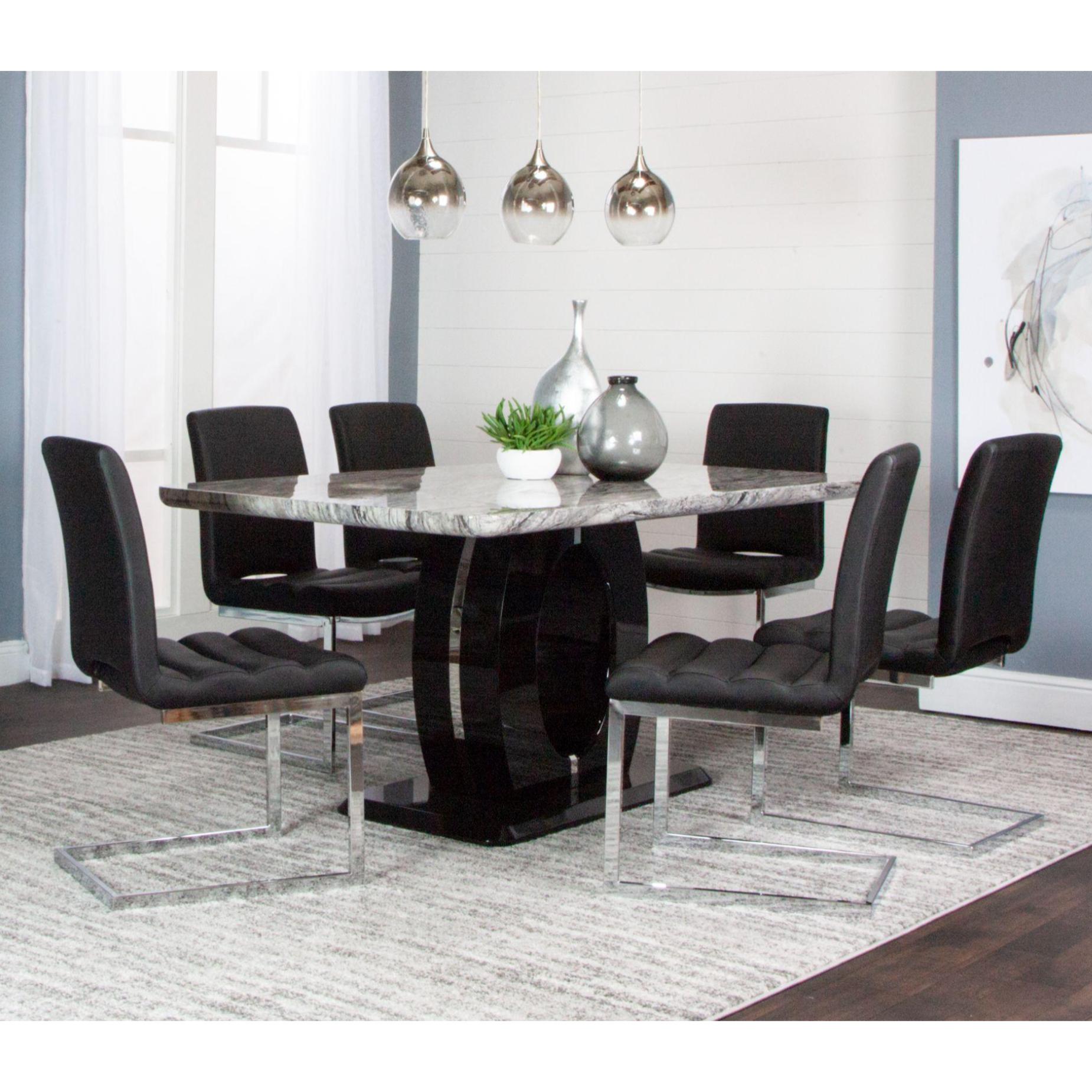 Dyane Black 7 Piece Dining Set