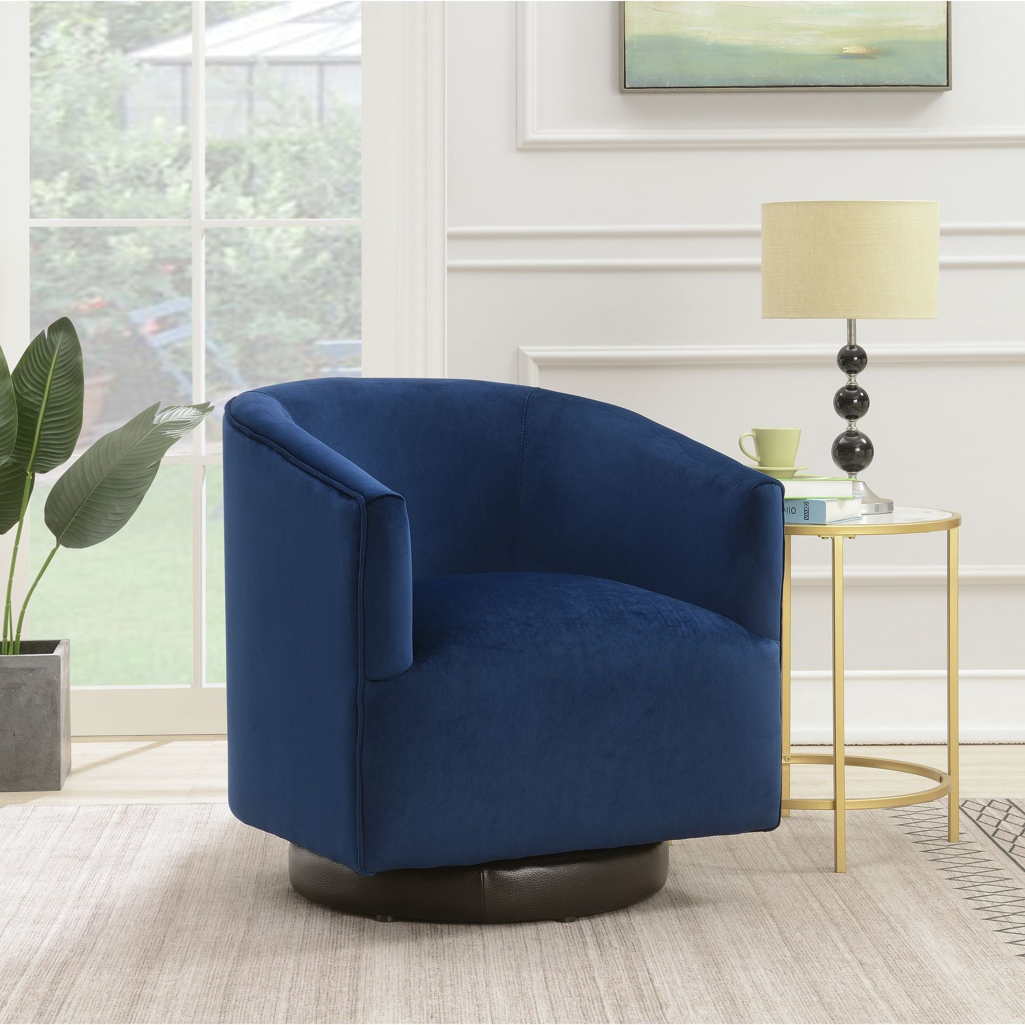 Charlotte Navy Swivel Chair