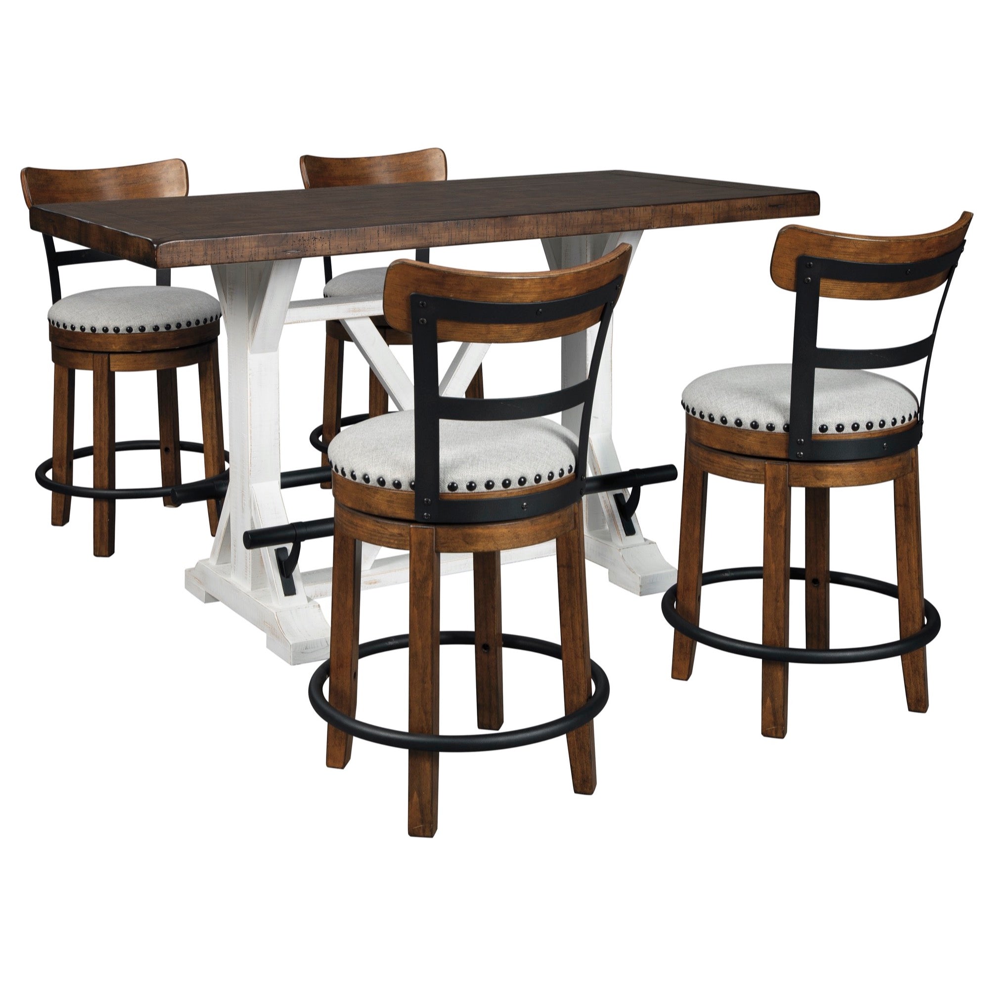 Valebeck Counter Height Dining Table and 4 Barstools