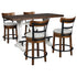 Valebeck Counter Height Dining Table and 4 Barstools