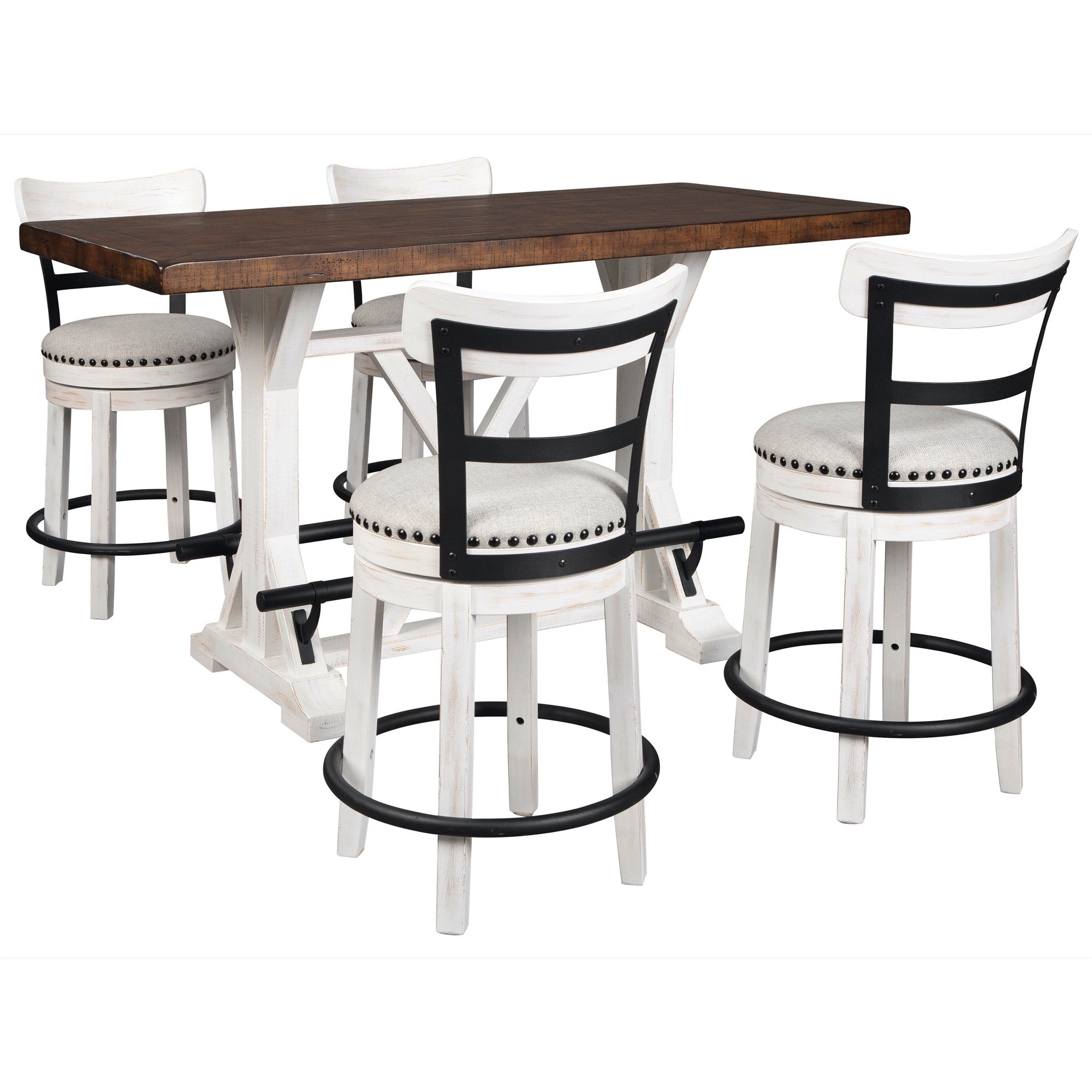 Valebeck Counter Height Dining Table and 4 Barstools