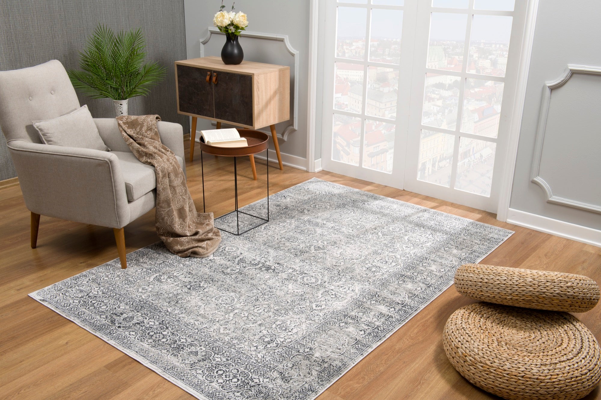 Christian Collection 5x8 Grey Area Rug