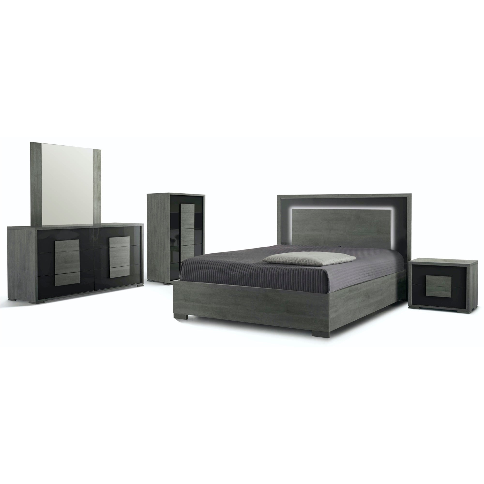 Lia Onyx Queen 5 Piece Bedroom Set