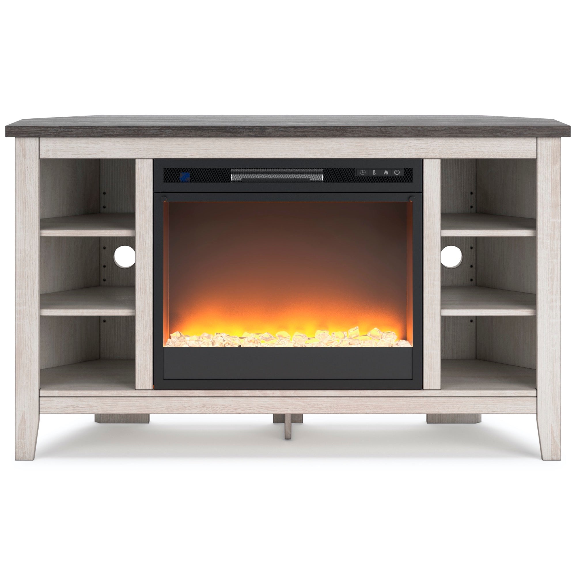 Dorrinson Corner TV Stand with Electric Fireplace