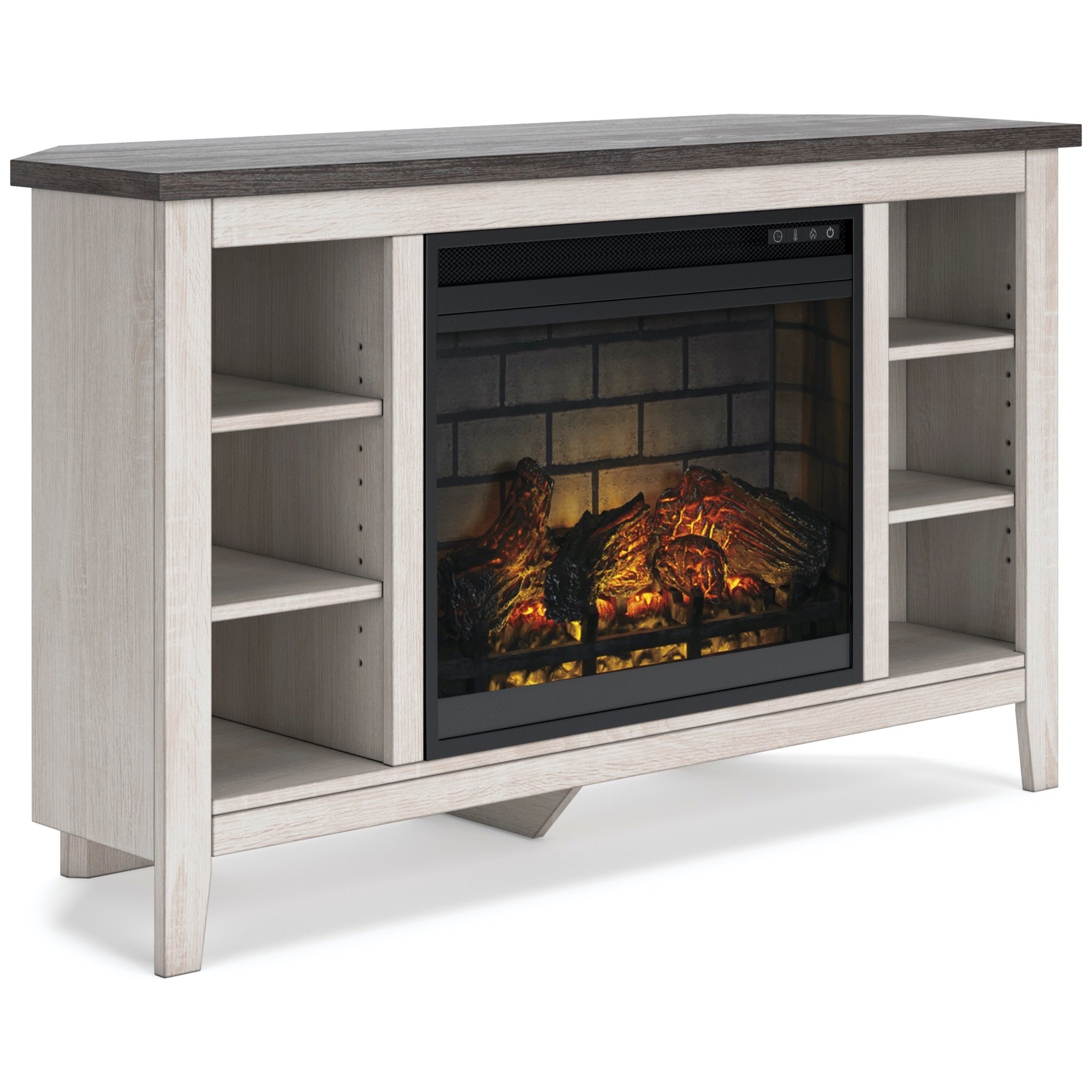 Dorrinson Corner TV Stand with Electric Fireplace