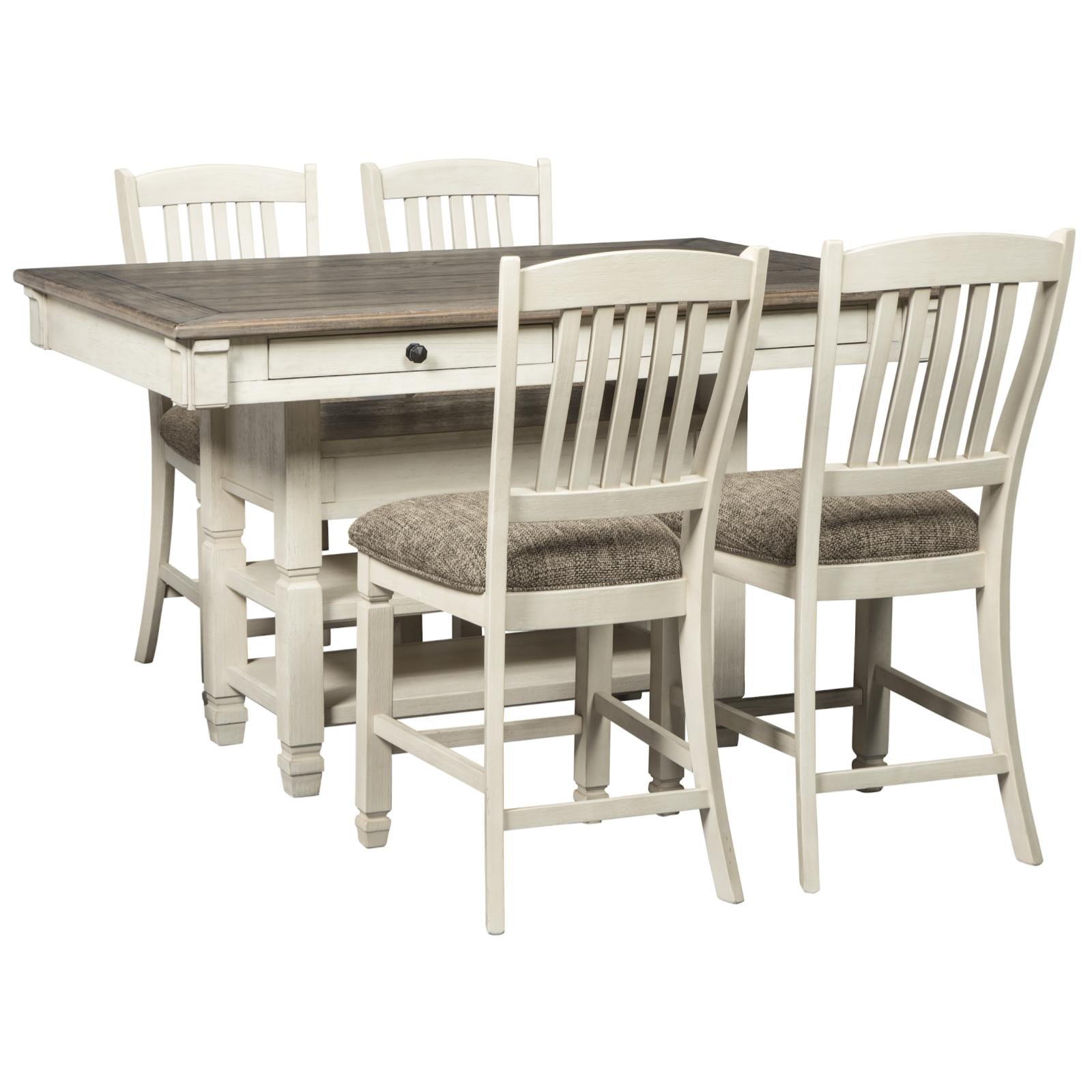 Bolanburg 5 Piece Counter Height Dining Set, Dining Set, Ashley Furniture - Adams Furniture