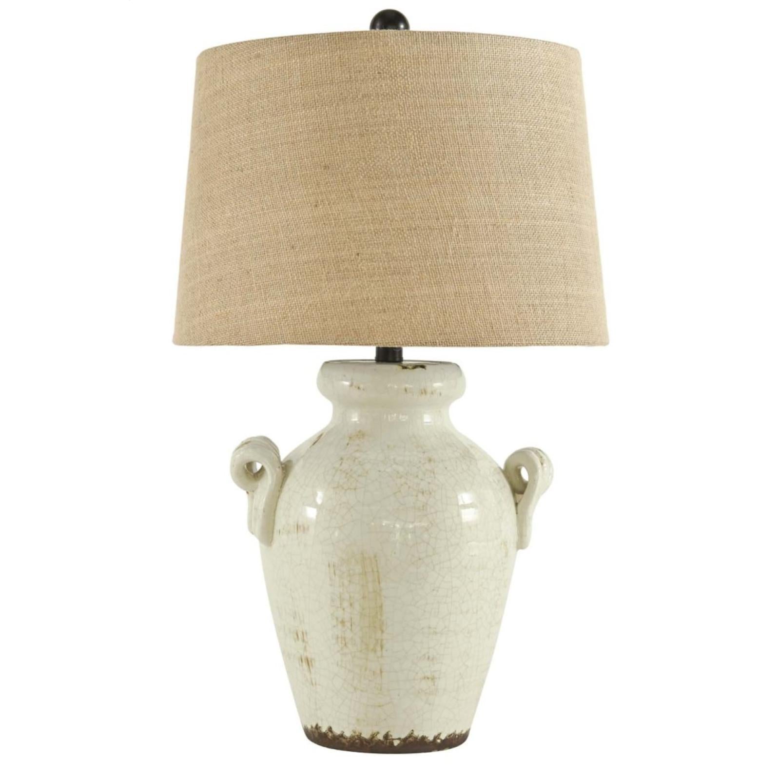 Emelda Cream Table Lamp, Lamp, Ashley Furniture - Adams Furniture