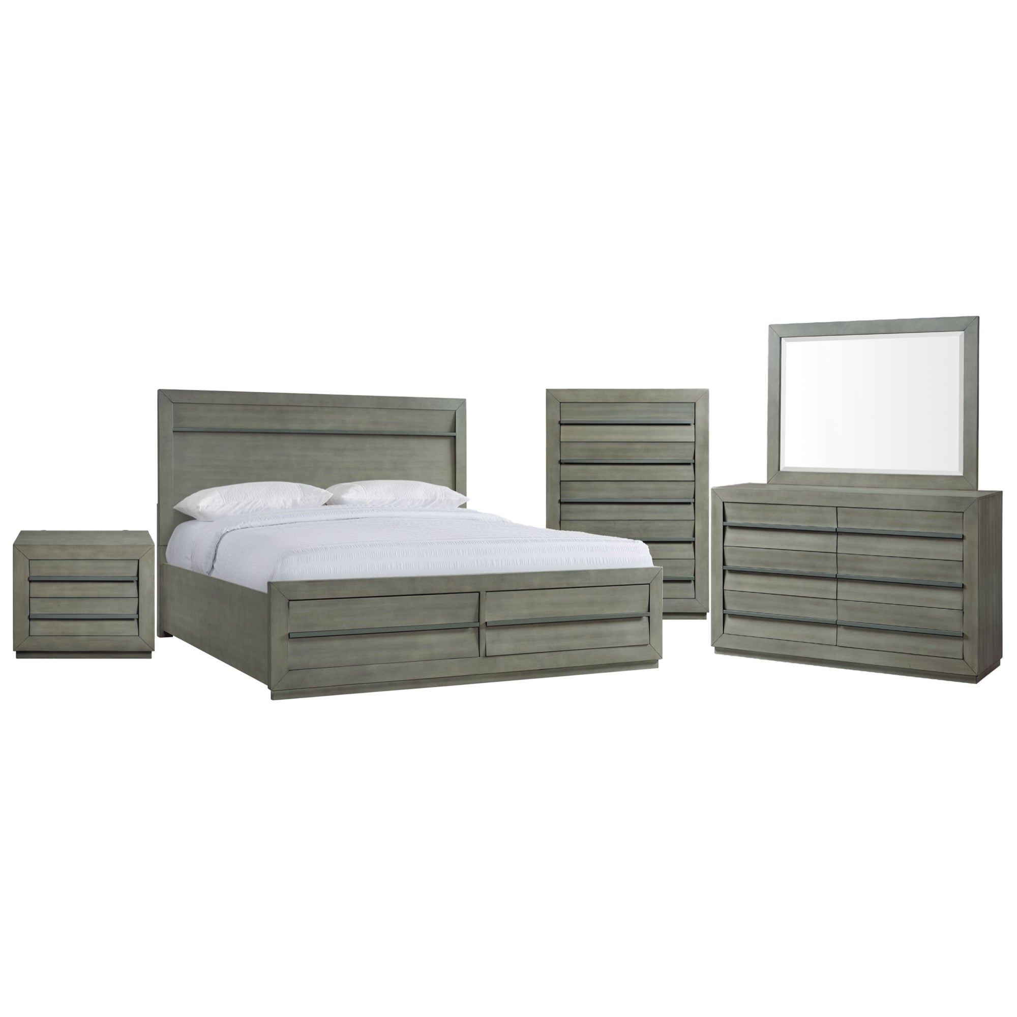 Zig King 5 Piece Storage Bedroom Set