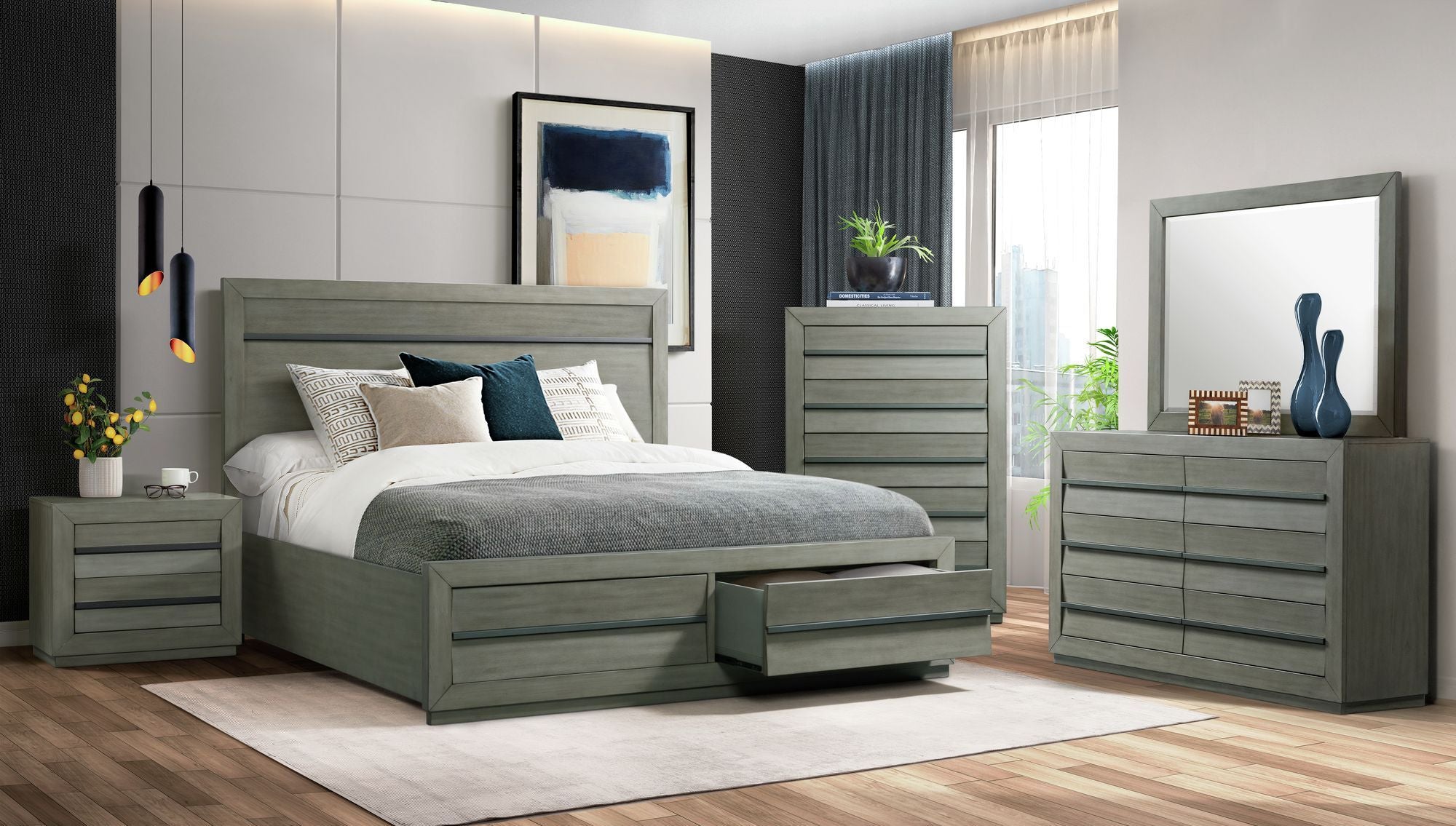 Zig King 5 Piece Storage Bedroom Set